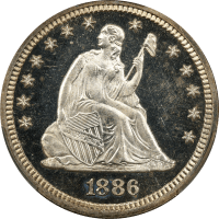 1886 Seated Liberty Quarter (25c) OBVERSE Image