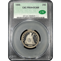 1886 Seated Liberty Quarter (25c) Obverse Slab Image