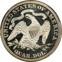 1886 Seated Liberty Quarter (25c) REVERSE Image