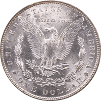 1887 Morgan Dollar ($1) Crescent Rainbow Toner Reverse Image