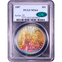 1887 Morgan Dollar ($1) Rainbow Toner Obverse Slab Image