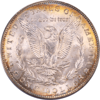 1887 Morgan Dollar ($1) Rainbow Toner Reverse Image