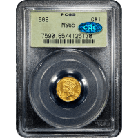 1889 Gold Dollar (G$1) OGH Obverse Slab Image