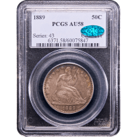 1889 Seated Liberty Half (50c) Obverse Slab Image