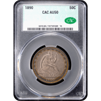 1890 Seated Liberty Half Dollar (50c) Obverse Slab Image