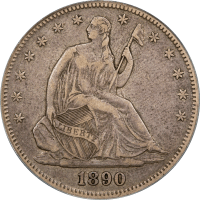1890 Seated Liberty Half Dollar (50c) Obverse Image