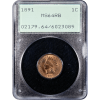 1891 Indian Cent (1c) Rattler Obverse Slab Image