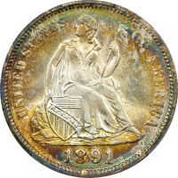 1891 Seated Liberty Dime (10c) OBVERSE Image