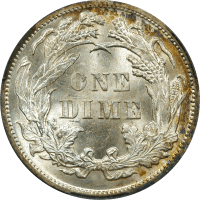 1891 Seated Liberty Dime (10c) REVERSE Image