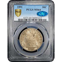 1891 Seated Liberty Half Dollar (50c) Obverse Slab Image