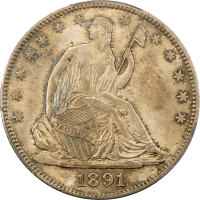 1891 Seated Liberty Half Dollar (50c) Obverse Image