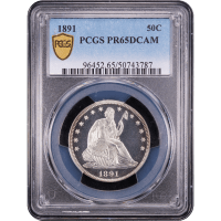 1891 Seated Liberty Half Dollar (50c) Obverse Slab Image