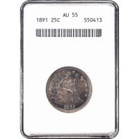 1891 Seated Liberty Quarter (25c) Obverse Slab Image