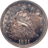 1891 Seated Liberty Quarter (25c) Obverse Image