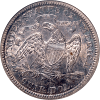 1891 Seated Liberty Quarter (25c) Reverse Image