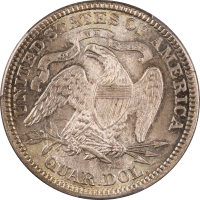 1891 Seated Liberty Quarter (25c) Reverse Image
