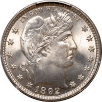 1892 Barber Quarter (25c) Obverse Image