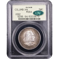 1892 Columbian Commemorative Half Dollar (50c) OGH Obverse Slab Image