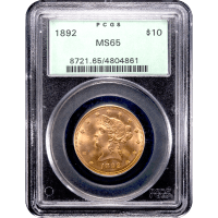 1892 Liberty Gold Eagle ($10) OGH Obverse Slab Image