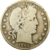 1892-S Barber Half Dollar (50c) Obverse Image