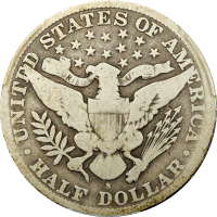 1892-S Barber Half Dollar (50c) Reverse Image