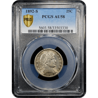 1892-S Barber Quarter (25c) Obverse Slab Image
