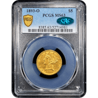 1893-O Liberty Gold Half Eagle ($5) Obverse Slab Image
