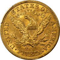1893-O Liberty Gold Half Eagle ($5) Reverse Image