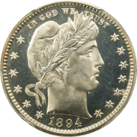 1894 Barber Quarter (25c) Obverse Image