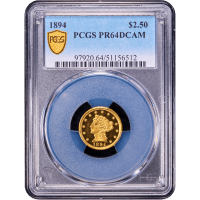 1894 Liberty Gold Quarter Eagle ($2.50) Obverse Slab Image