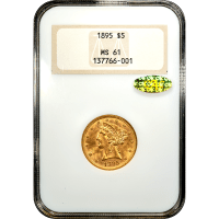 1895 Liberty Gold Half Eagle ($5) Obverse Slab Image