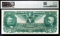 1896 $5 Educational Silver Certificate Reverse Image