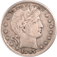 1897-S Barber Quarter (25c) Obverse Image