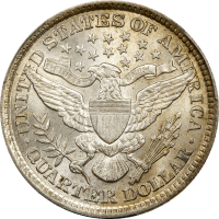 1898 Barber Quarter (25c) REVERSE Image