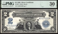 1899 $2 Mini Porthole Silver Certificate Obverse Image