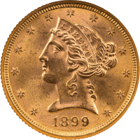 1899 Liberty Gold Half Eagle ($5) Obverse Image