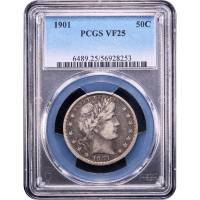 1901 Barber Half Dollar (50c) Obverse Slab Image