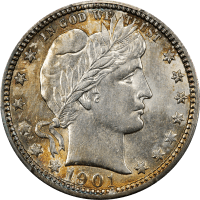 1901 Barber Quarter (25c) OBVERSE Image
