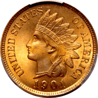 1901 Indian Cent (1c) Obverse Image