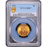 1901 Liberty Gold Half Eagle ($5) Obverse Slab Image