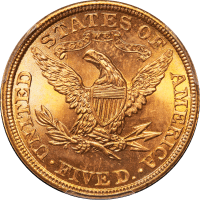 1901 Liberty Gold Half Eagle ($5) Reverse Image