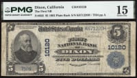 1902 $5 Plain Back National - Dixon, CA (Charter 10120) OBVERSE Image