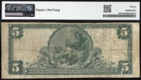 1902 $5 Plain Back National - Dixon, CA (Charter 10120) REVERSE Image
