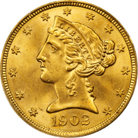 1902 Liberty Gold Half Eagle ($5) OBVERSE Image