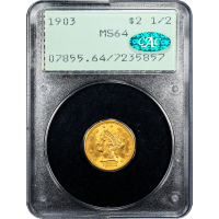 1903 Liberty Gold Quarter Eagle ($2.50) Rattler Obverse Slab Image