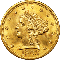 1903 Liberty Gold Quarter Eagle ($2.50) Rattler Obverse Image