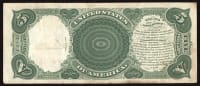 1907 $5 Woodchopper Legal Tender Reverse Image