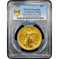 1907 High Relief Saint Gaudens Double Eagle ($20) Wire Edge Obverse Slab Image