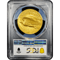 1907 High Relief Saint Gaudens Double Eagle ($20) Wire Edge Reverse Slab Image