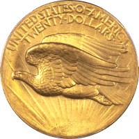 1907 High Relief Saint Gaudens Double Eagle ($20) Wire Edge Reverse Image